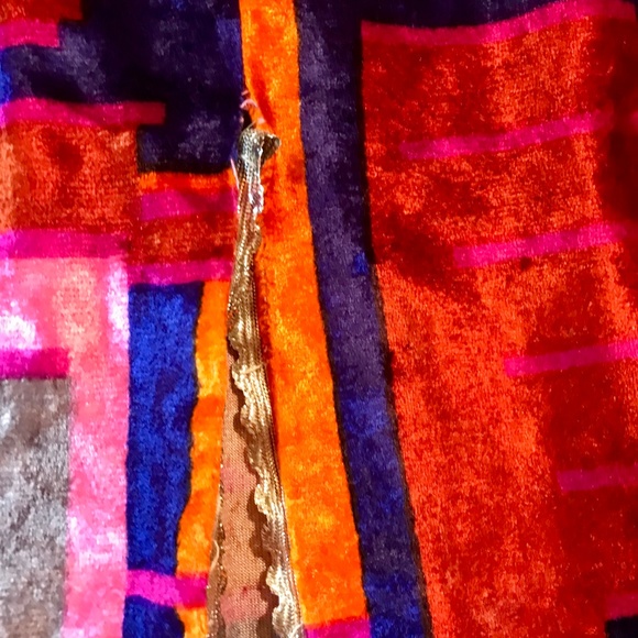 VTG Velvet Mod Maxi Skirt Festival Hippie Boho - Picture 6 of 8